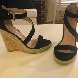 Charles David Black Rope and Cork Wedges